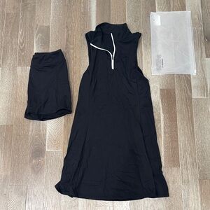 Black tennis or golf athetlic dress with shorts with ball pockets